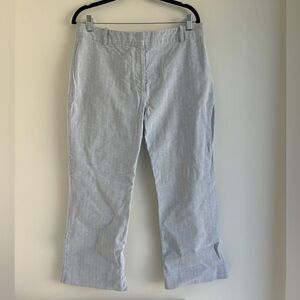 DEREK LAM | Blue Striped Linen Blend Pants Size 12